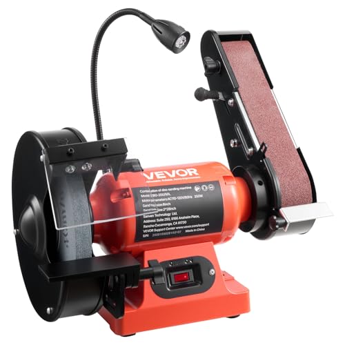 VEVOR 8" Bench Grinder & 2" x 28" Belt Sander Combo, 350W Professional Grinding Sanding Machine with LED Work Light & Protective Eye Shield for Metalworking, Woodworking, Knife Sharpening - size: 8" Grinder & 2" x 28" Belt Sander Combo