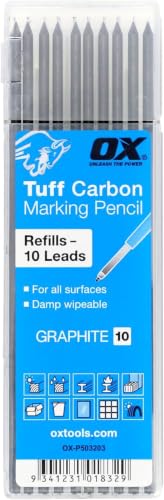 OX Tuff Carbon Marking Pencil Refills - 2.88mm 10 Pack - style: 10 Refill Leads – Graphite