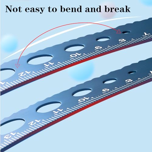 4 Pack Aluminum Triangular Scale Ruler Set, Metal Protractor & Straight Ruler, Laser Engraved Centimeter Drafting Tools for Students Engineers Designers (Blue) - color: Blue