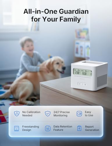 X-Sense Radon Detector for Basement, Zero Lab Fees, XR0A-SR - color: Soft White