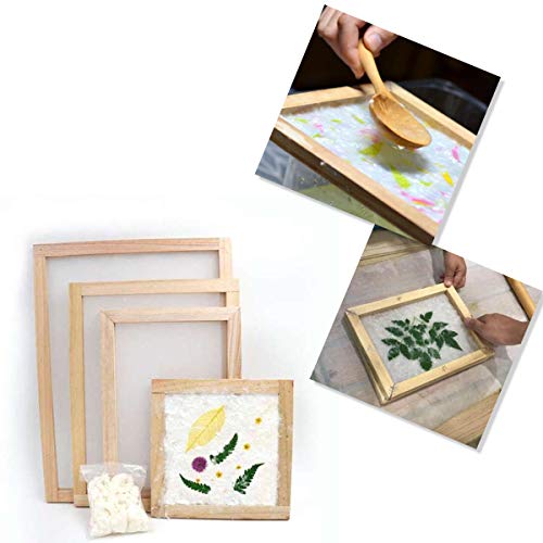 Worown A4 Size Paper Making Screen, Natural Wooden Paper Making Frame, 10 x 14 inch Wood Mould & Deckle for DIY Crafts - size: 10*14 inch