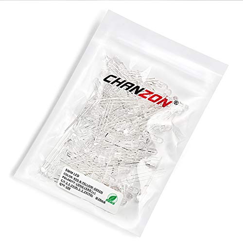 CHANZON 100 pcs 5mm Red & Yellow-Green LED Diode Lights Common Anode - color: C) Red & Yellow-green (Ca) (100pcs)