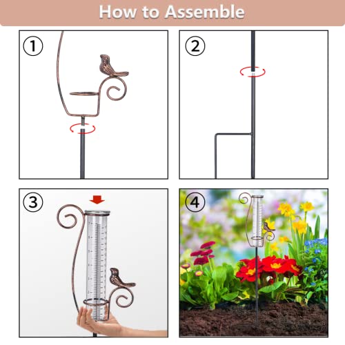 Rain Gauge Outdoor, 7 Inch Rain Gauges for Measuring Precipitation - color: Iron Bird