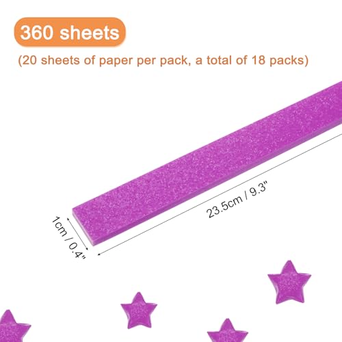 MECCANIXITY 360 Sheets Origami Paper Glitter Stars Papers Dark Pink Fold Paper for Beginner Arts Crafts Projects,0.4 x 9.3 Inch - color: Dark Pink, size: 0.4 x 9.3 Inch