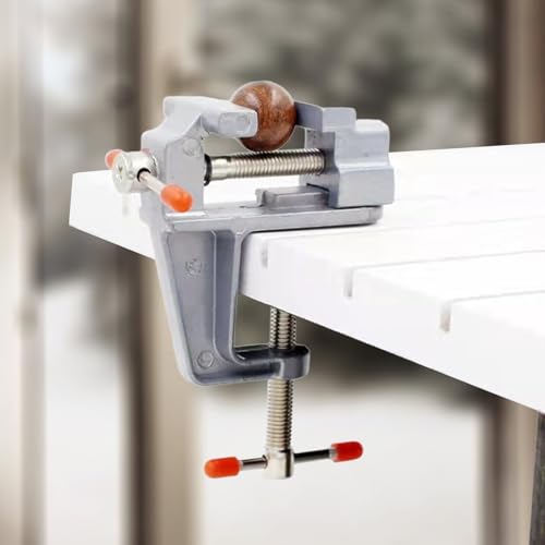Mini Hobby Vise Precision Small Bench Vise DIY Craft Jewelry Repair Tool Kit Multi-Purpose Clamp Workbench Vise - color: Silvery, size: 9.8X8X3.5CM
