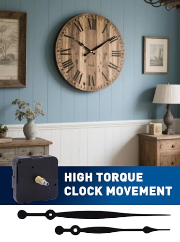 High Torque Clock Movement Kit, Long Shaft Mechanism with 8 inch Hands - size: Thread Length: 0.46 inch