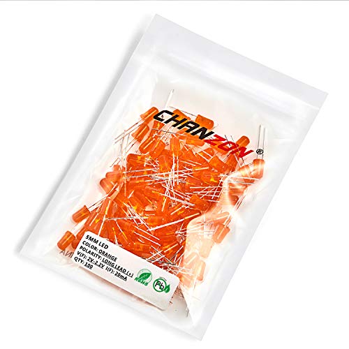 CHANZON 100 pcs 5mm Orange Diffused LED Diode Lights(DC 2V 20mA) - color: K) Orange-orange (100pcs)