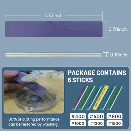 stedi Sanding Sticks, Model Hobby Making Tools,(400-1500 Grit) - style: 6PCS(#400+#600+#800+#1000+#1200+#1500)