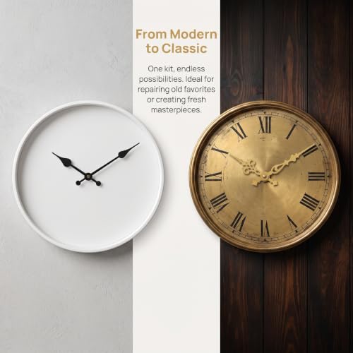 Clock Mechanism Replacement Kit,15 Pack Silent Quartz High‑Torque Clock Kit - size: 15 Pack 16mm Clock Mechanism Kit with16‑pair hands