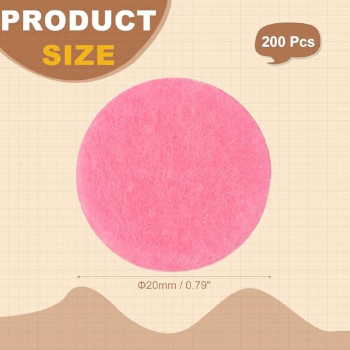 PATIKIL Round Felt Circles for Crafts 20mm/0.79" Pre Cut 200Pcs - color: Pink, size: 20mm