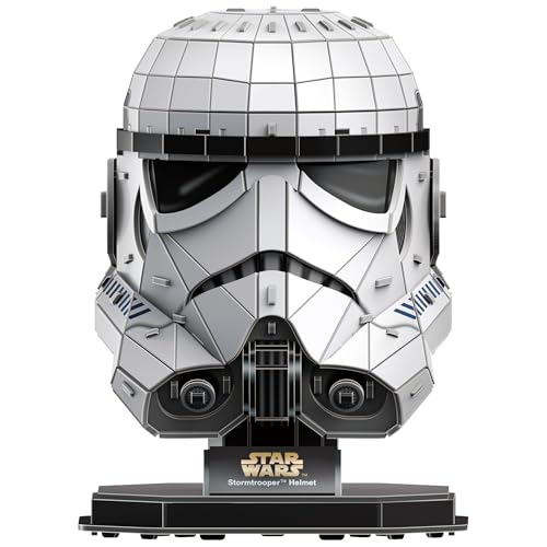 4D Build Star Wars Stormtrooper Helmet 3D Puzzle Model Kit, Room Display - style: Stormtrooper Helmet 121 pcs