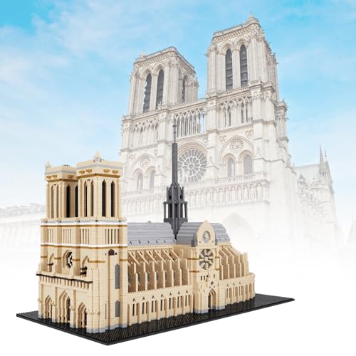 Building Blocks, Architecture Notre Dame de Paris Model Micro Mini Blocks Creative Building Blocks Set, 7380 PCS - color: Notre Dame De Paris