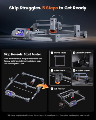 AlgoLaser 400x400mm 8W Laser Engraver - 3.5" IPS Touchscreen AlgoOS