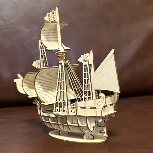 Wooden 3D Sailboat Puzzle Model Kit DIY Ship 3D Jigsaw Puzzles - color: Sailing Boat Puzzle a