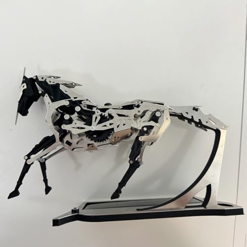 Solar-Powered Metal Mechanical Horse Model Kit, 165PCS