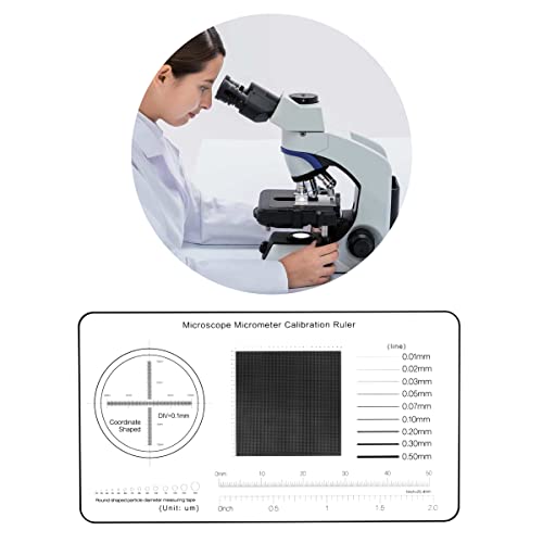 Multifunction Microscope Micrometer Calibration Ruler Slide,Microscope Reticle Micrometer/Microscope Calibration Grid/Microscope Camera Calibration Slide/Micrometer Ruler for Microscope