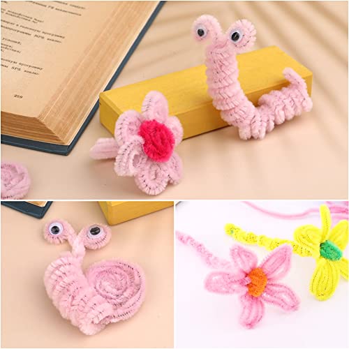 100 Pieces Pipe Cleaners Bulk Chenille Stem Light Pink Pipe Cleaners - color: Light Pink