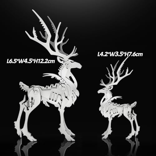 FILASLFT 3D Metal Puzzles for Adults,Mechanical Model Kit Small Dream Elk - color: A9-small Elk-silvery