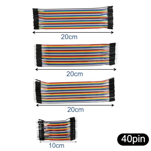 Solderless Breadboard Kit 4-Pack 2×830 + 2×400 Tie Points, 120Pcs 20cm Dupont Jumper Wires M-M M-F F-F + 10cm M-M Ribbon for Arduino Raspberry Pi ESP32 Prototyping - size: 2×830+2×400 Breadboard Kit