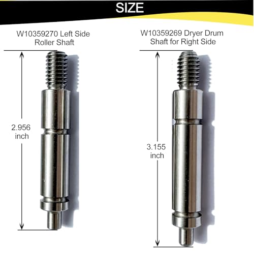 【UPGRADED】GOOSUROO W10359269 W10359270 Dryer Left and Right Side Shafts Kit,Dryer Roller Shaft Set kits has been reinforced,Longer Life Than OEM - style: 1set