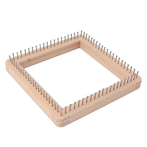 Crochet Blocking Board, 7.7in Mini Knitting Machine with Multiple Hooks, Solid Wooden Crochet Board DIY Square Knitting Tool for Mat, Scarf, Sock (Large) - size: Large