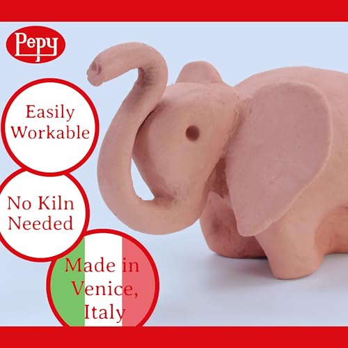 Pepy Premium European Air Dry Modeling Clay Terracotta 2.2 lb Bar, Easy to Use Air-Hardening Clay for Classroom and Montessori Sculpting and Crafts Projects - color: Terracotta, size: 2.2 Lbs