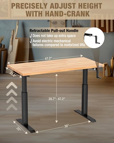 WORKPRO 47.2" x 23.6" Adjustable Workbench, Hand Crank, 300 lb Capacity - size: 3.93FT workbench