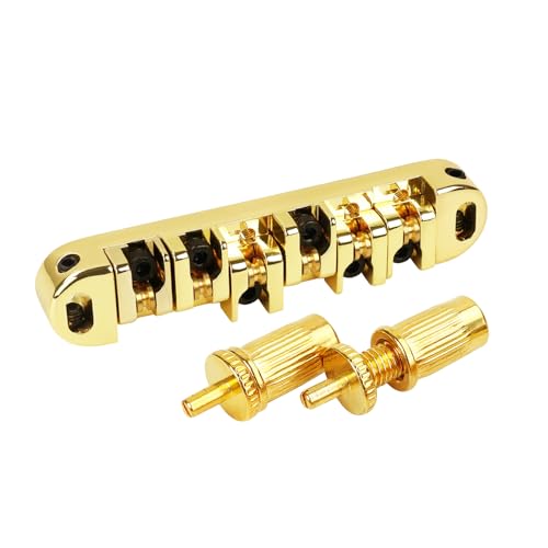 Banworks Electric Guitar Locking Tune-O-Matic Roller Saddle Bridge - color: Golden
