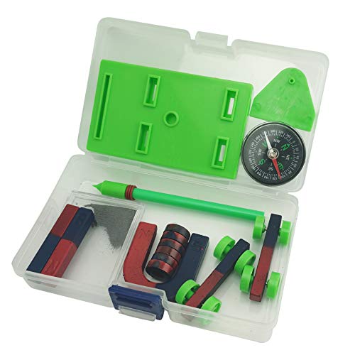 EUDAX Labs Junior Science Magnet Set for Education Science Experiment Tools Icluding Bar/Ring/Horseshoe/Compass Magnets - size: 1.97 inches