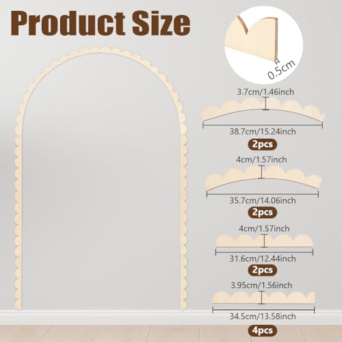OLYCRAFT 10Pcs Unfinished Arch Decorative Wood Trim Scalloped Wood Trim Pre-Cut Wood Molding Scalloped Edge Decorative Wood Molding Trim for Home Wall Cabinet Shelf Window Door -36x60 Inch - style: Scalloped