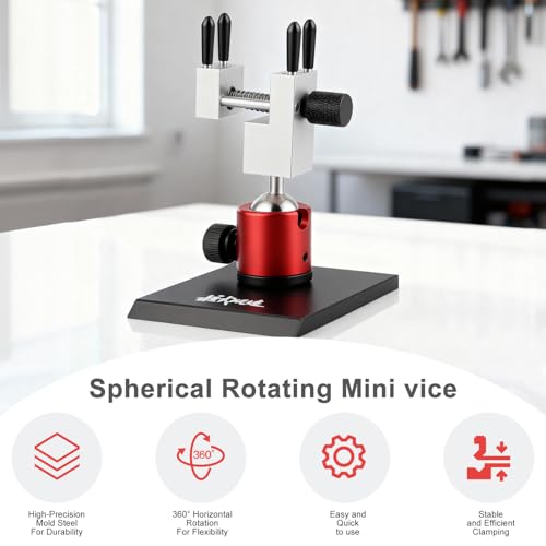 Mini Vise Table Top Clamp, Mini Portable Table Vise for Hobby Jewelers Adjustable Aluminum Alloy Small Bench Vice for DIY Projects 360° Rotatable with 0-2.28' Clamping Range - size: 0-2.28"