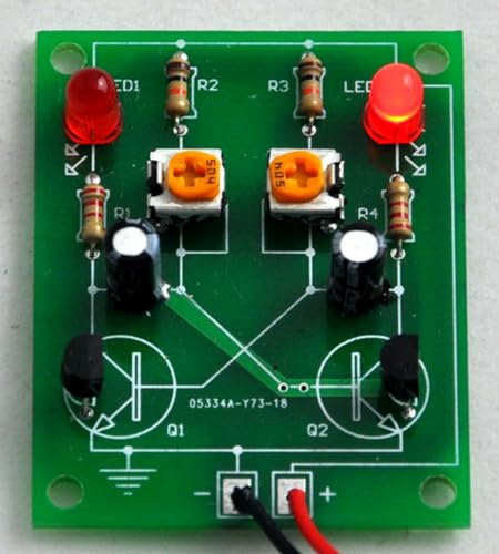 Adjustable Transistor Astable Multivibrator Circuit Learn Kit, LED Flashing, Practical Soldering Project Kit