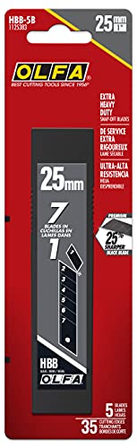 OLFA 25mm Ultra-Sharp Black Snap-Off Blades (HBB-5B) - 5 Blades