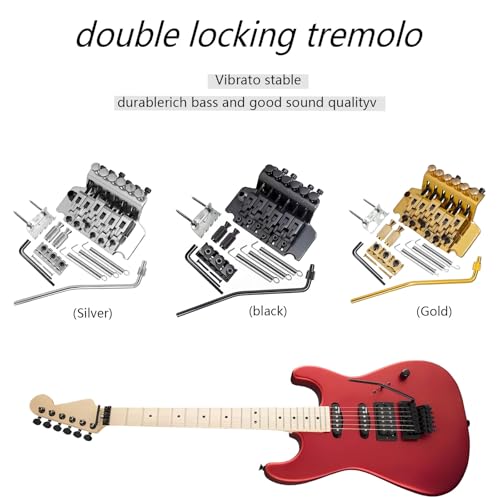 Dual Locking Tremolo Bridge Kit Black for Floyd Rose Style Electric Guitar - color: black, size: 53mm