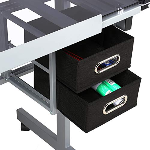 Yaheetech Glass Drafting Table with Storage, Adjustable Art Drawing Desk