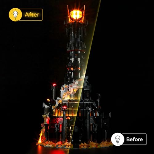 YEABRICKS LED Light Kit for Lego Lord of the Rings Barad-dûr 10333 - style: Only Light Barad-dûr