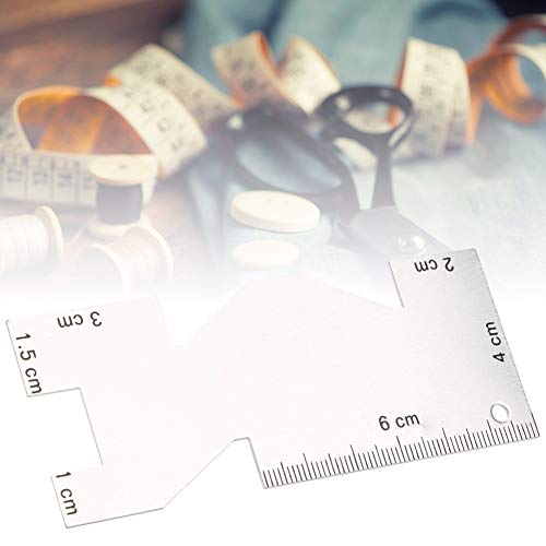 Metal Sewing Ruler, 3.9 Inch Multifunctional Gauge with Brush 3Pcs Tailor Pens for Embroidery Handicraft DIY Tailoring Lineation Precise 10cm Knitting Gauge for Fabric Marking