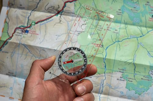 Coghlan's Compass – for Hiking, Camping, Survival & Orienteering – Map, Deluxe Map, Lensatic, Liquid-Filled, Pocket, Wrist, Trail, Carabiner, Pin-On & LED Navigation Tools - size: Deluxe Map Compass – 9.25"