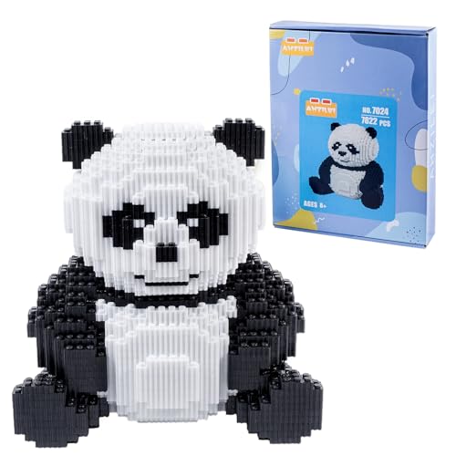 AHZILEl Animal Panda Blocks Building Set, 7822 Pcs Cute 3D Puzzle Mini Building Bricks Toy Kits, DIY Educational Particle Building Birthday Gift for Ages 8-14 - color: Panda