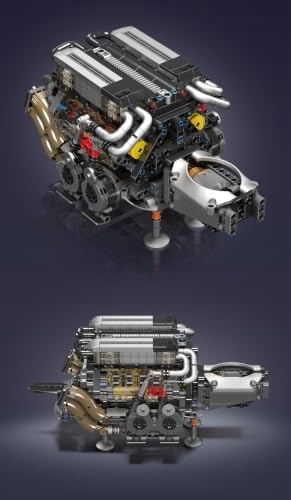Sosuy W16 Car Engine Model Kit Mini Motor Building Blocks Set that can Runs - color: W16 Engine