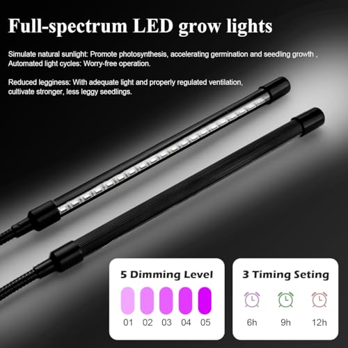 2-Pack 1020 Seed Starter Trays with Heat Mat and Clip-On Grow Light - size: 2p 1020Trays+7.3''Domes+Heat Mats+Lights