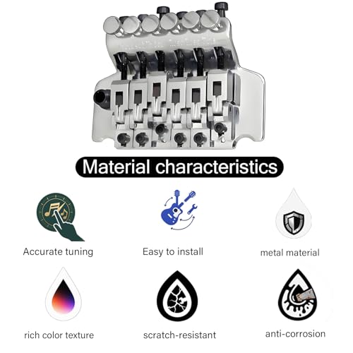 Dual Locking Tremolo Bridge Kit Silver for Floyd Rose Style Electric Guitar - color: silver, size: 53mm