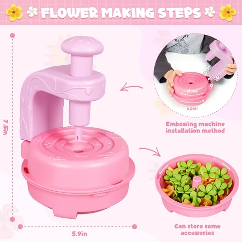 Pink Purple DIY Fabric Flower Bouquet Kit, Educational Toy Gift Girls 4+