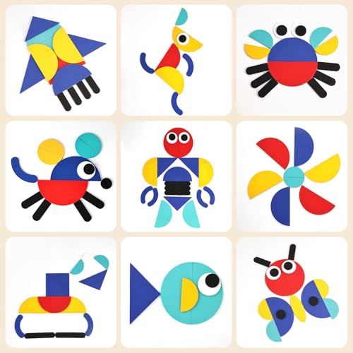 LovesTown Pattern Blocks with Iron Box, Wooden, 96pcs - size: Medium