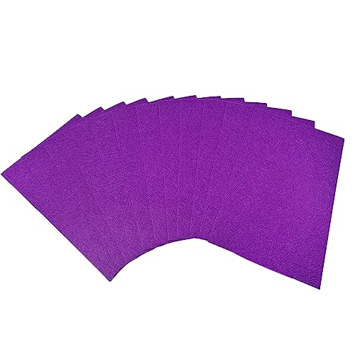 Jtnohx Stiff Felt Sheets 2mm Thick Felt Fabric for Crafts Purple 12pcs - color: Purple