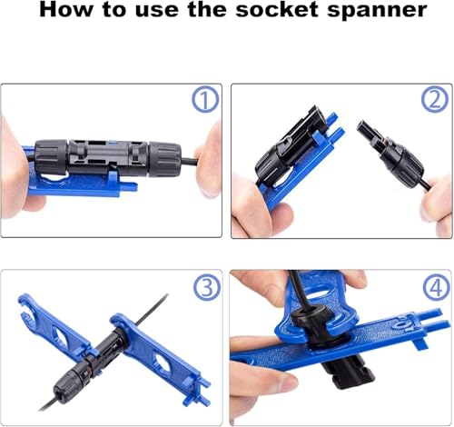 10 Pairs Solar Connectors M-C-4 Male/Female IP67 Waterproof Solar Panel Cable Connectors with Spanners - color: 10pair MC4+ 1 pair Spanner