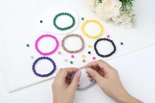 500Pcs Yellow Glass Beads for Bracelets - color: Yellow, size: 8mm 500pcs