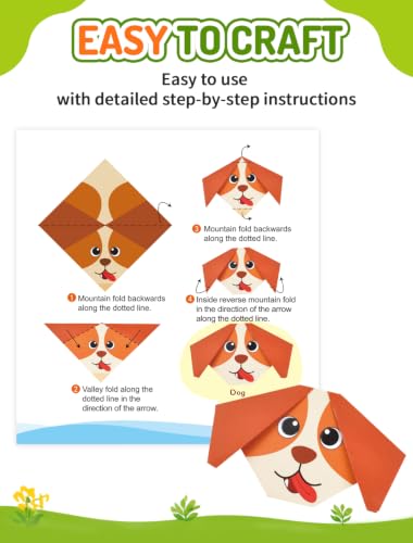 hapray Origami Kit for Kids, 98 Paper with 47 Patterns, Origami Instruction