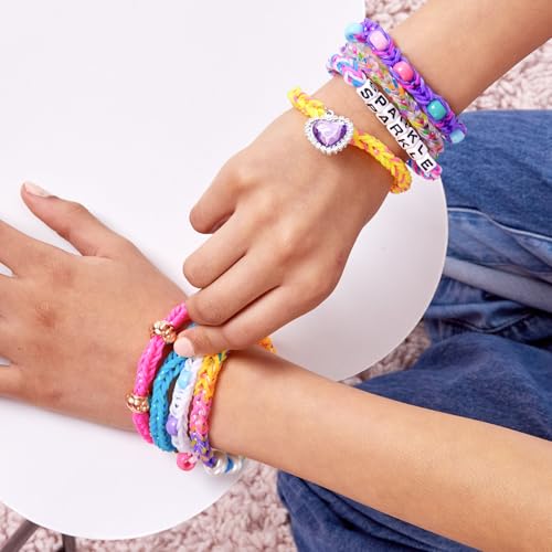 Just My Style On-the-Go Rubberband Jewelry Making Kit, Includes Easy to Use Loom Tool, 700 Latex-Free Bands, Beads & Charms for Bracelets, S Clips, Hook Tool, Organizer Case, Step-by-Step Instructions