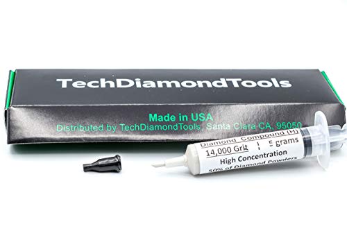 TechDiamondTools Diamond Polishing Compound Polishing Paste USA Made 14,000 Grit 0-1 Microns for Marble Glass Metal Rock Jewelry Resin Silver Chrome Gemstone with High Concentration of Diamond Powder - size: 14,000 grit / 0-1 microns